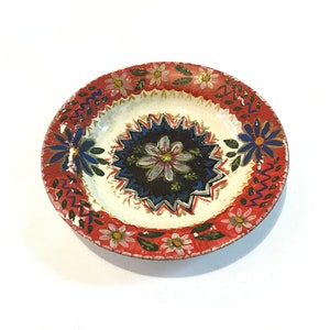 Vintage Romanian Porcelain Plate, Hand Painted Plate, Decorative Plate for Hanging, Antique Porcelain Plate, Farmhouse Decor, Display Plate