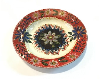 Vintage Romanian Porcelain Plate, Hand Painted Plate, Decorative Plate for Hanging, Antique Porcelain Plate, Farmhouse Decor, Display Plate