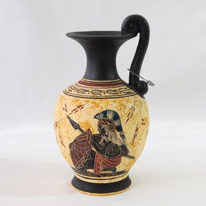 Ancient Greek Jar, Ancient Greek Pitcher, Greek Amphora Vase, Greek Mythology, Greek Ceramics, Hand Painted Jar, Greek Gifts, Ares, Hestia