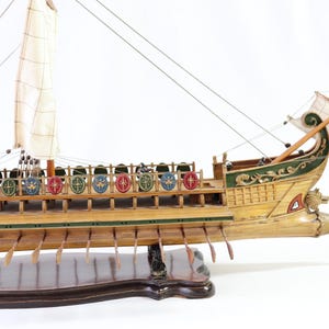 Caesar Ship Model, Julius Caesar Ship, Roman Ship, Roman Warship, Bireme, Wooden Ship Model, Handmade Ship, Antique Ship, Nautical Decor image 13
