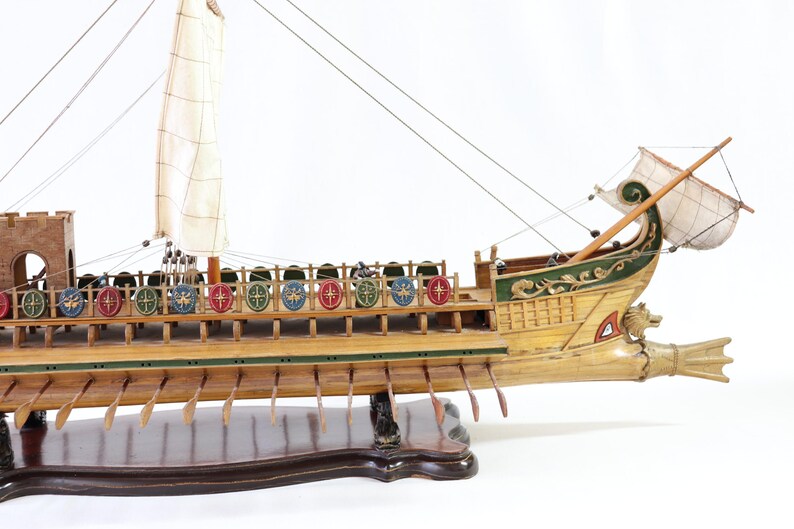 Caesar Ship Model, Julius Caesar Ship, Roman Ship, Roman Warship, Bireme, Wooden Ship Model, Handmade Ship, Antique Ship, Nautical Decor image 13