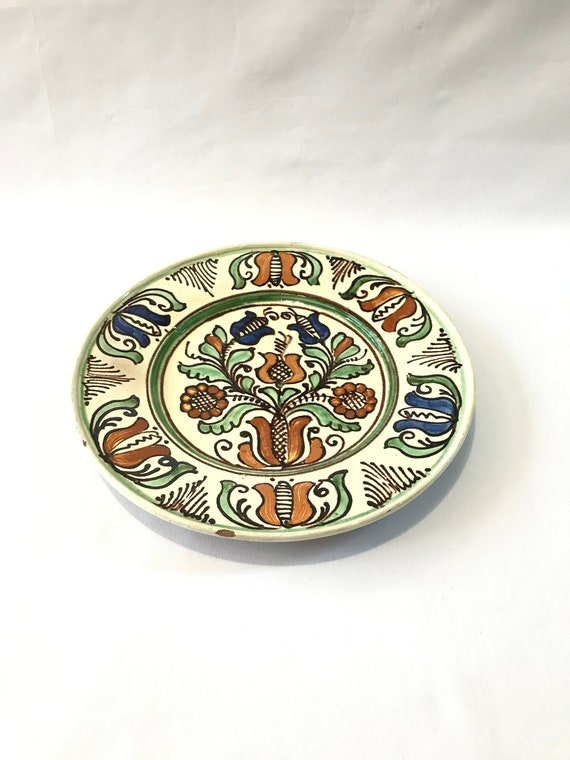 Vintage Wall Hanging Plate, Decorative Plate for Wall, Handmade Plate, Hand Painted Plate, Ceramic Plate, Hungarian Plate, Unique Wall Decor