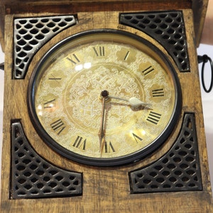 Vintage Table Clock, Wooden Table Clock, Desktop Clock, Fireplace Clock, Unique Clock, Farmhouse Decor, Unique Home Decor, Clock Decor, Gift image 8