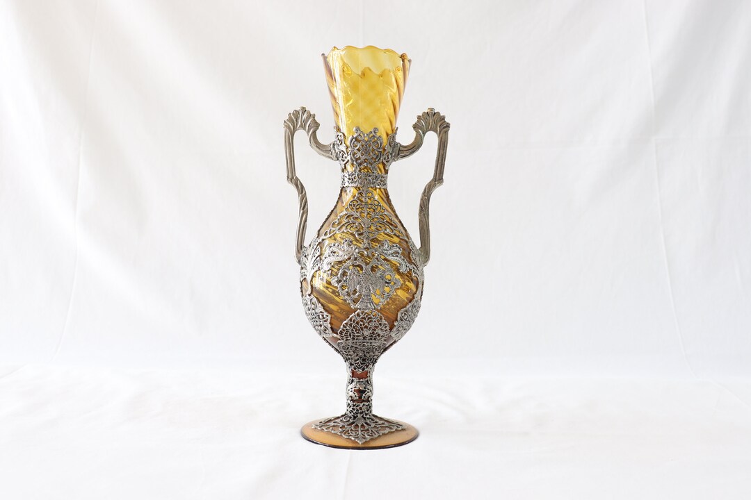 Glass Blown Amphora Vase Vintage Amphora Vase Greek Amphora Etsy