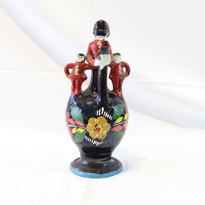 Antique Ceramic Pitcher, Primitive Pitcher, Handmade Pottery Pitcher, Greek Ceramics, Pitcher Vase, Firefighter, Farmhouse Decor Unique Gift