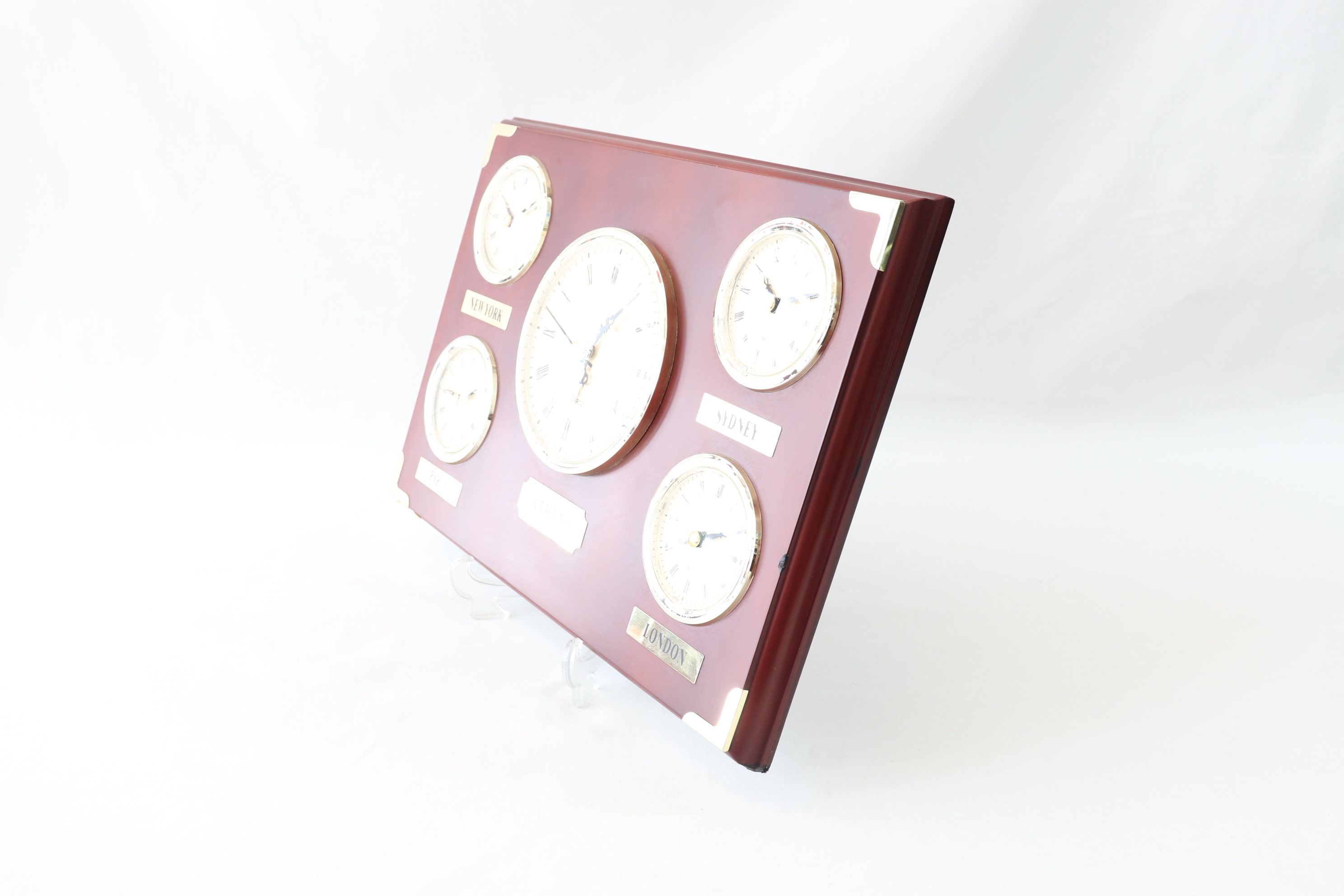 Vintage Time Zone Wall Clock, Multi Time Zone Clock, World Clock, New