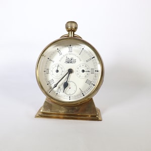Horloge de station météo vintage, horloge de table en laiton vintage, horloge de bureau vintage, thermomètre, hygromètre, régulateur ferroviaire, accessoires de bureau