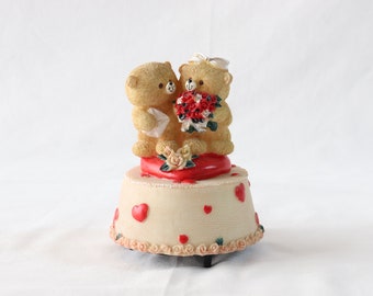 Teddy Bear Figurines, Teddy Bear Ornament, Teddy Bear Gifts, Teddy Bear Decor, Bear Figurine, Anniversary Gift, Home Decor, Vintage Figurine