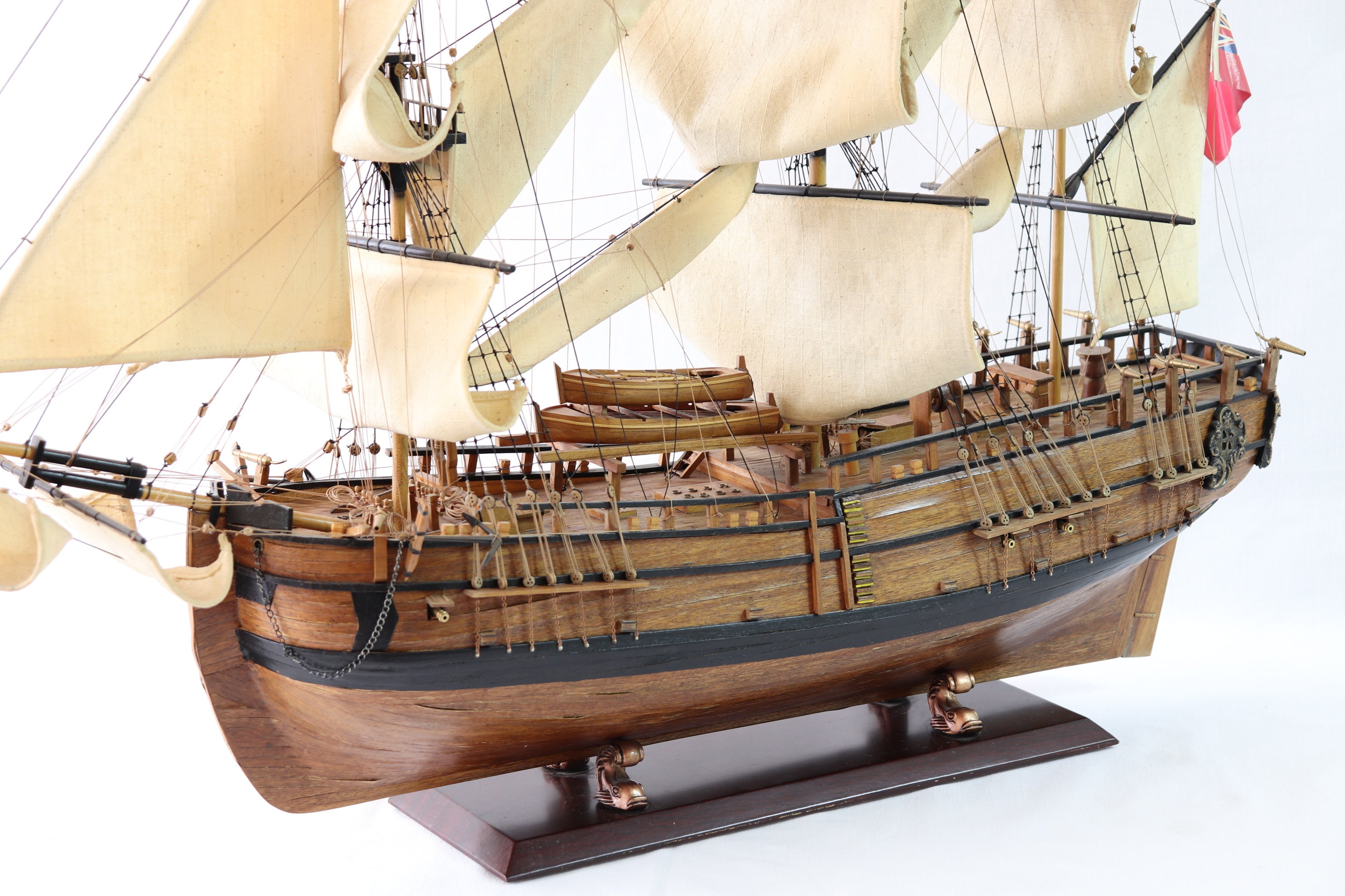 2016-17モデル 154cm 3Dモデル 中古 エンデバー endeavor HMS Endeavour Ship Model, Handmade Ship Model, Vintage Ship