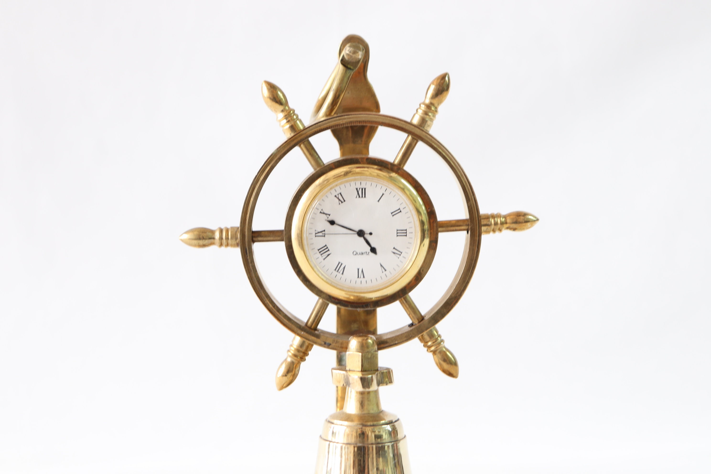 Ships Wheel Clock Nautical Desk Clock Nautical Table Clock Etsy Singapore