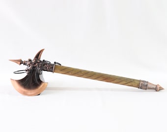 Viking Axe, Decorative Axe, Vintage Axe, Copper Axe, Viking Decor, Viking Gifts, Wooden Handle, Man Cave Decor, Gift for Him, Husband Gifts