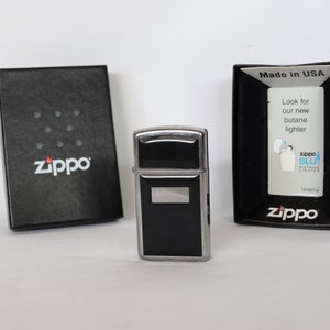 Vintage Slim Zippo Lighter, Black Zippo Lighter, Ultra Slim Zippo Lighter, Antique Zippo Lighter, Retired Zippo Lighter, Collectible Zippo