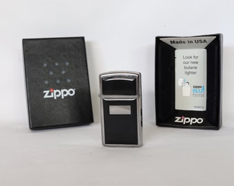 Encendedor Zippo Slim vintage, Encendedor Zippo negro, Encendedor Zippo ultradelgado, Encendedor Zippo antiguo, Encendedor Zippo descatalogado, Zippo de colección