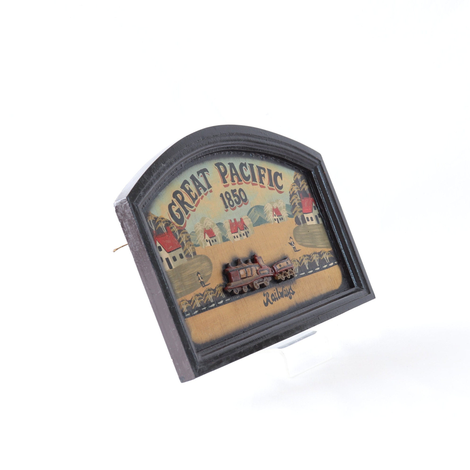 Great Pacific 1850 鉄道 レリーフ　ヴィンテージサイン　看板 Great Pacific 1850 鉄道 レリーフ ヴィンテージサイン 看板 【公式通販】