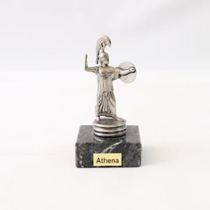 Statua di Atena in argento, Dea Atena, Scultura di Atena, Statuina di Atena, Statua di Minerva, Dio dell&#39;Olimpo, Statua greca antica, Mitologia greca