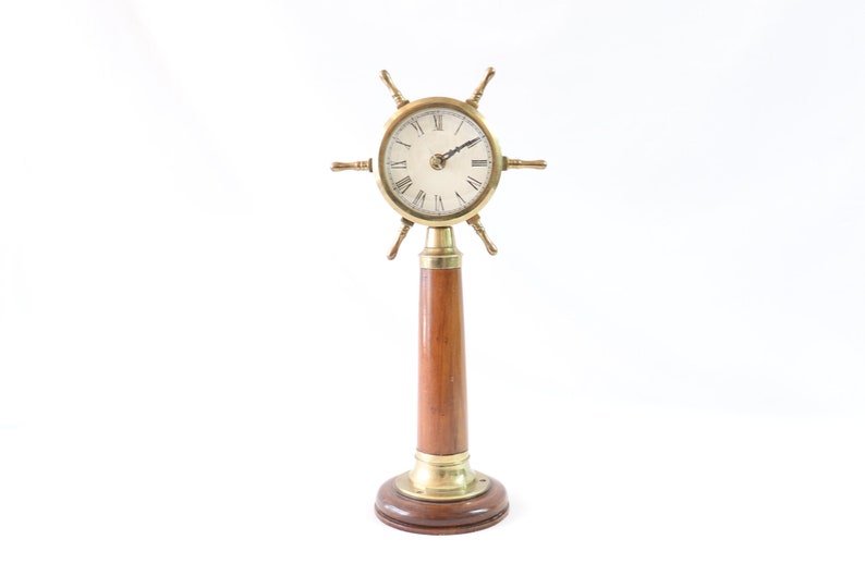 Ships Wheel Clock, Nautical Desk Clock, Maritime Clock, Nautical Ships