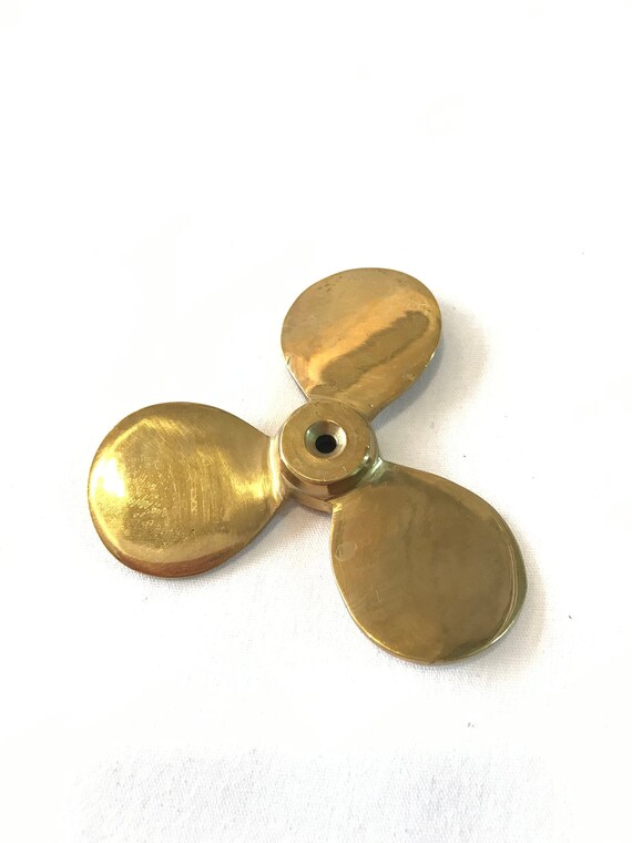 Vintage Brass Nautical Propeller Vintage Paperweight Metal Etsy
