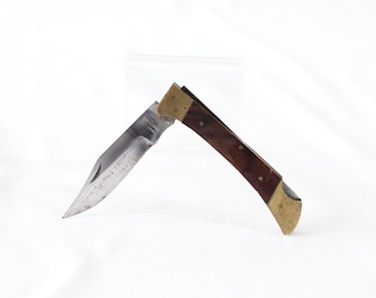 Large Folding Knife, Large Pocket Knife, Collectible Knife, Large Knife, Stainless Steel Blade, Wooden Handle, Husband Gifts, Military Gifts