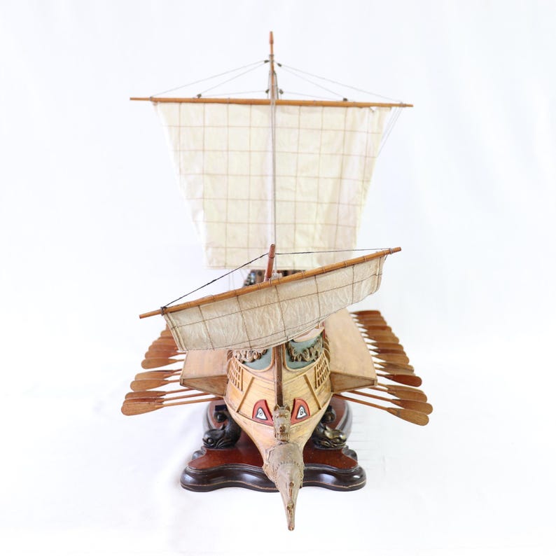 Caesar Ship Model, Julius Caesar Ship, Roman Ship, Roman Warship, Bireme, Wooden Ship Model, Handmade Ship, Antique Ship, Nautical Decor image 15