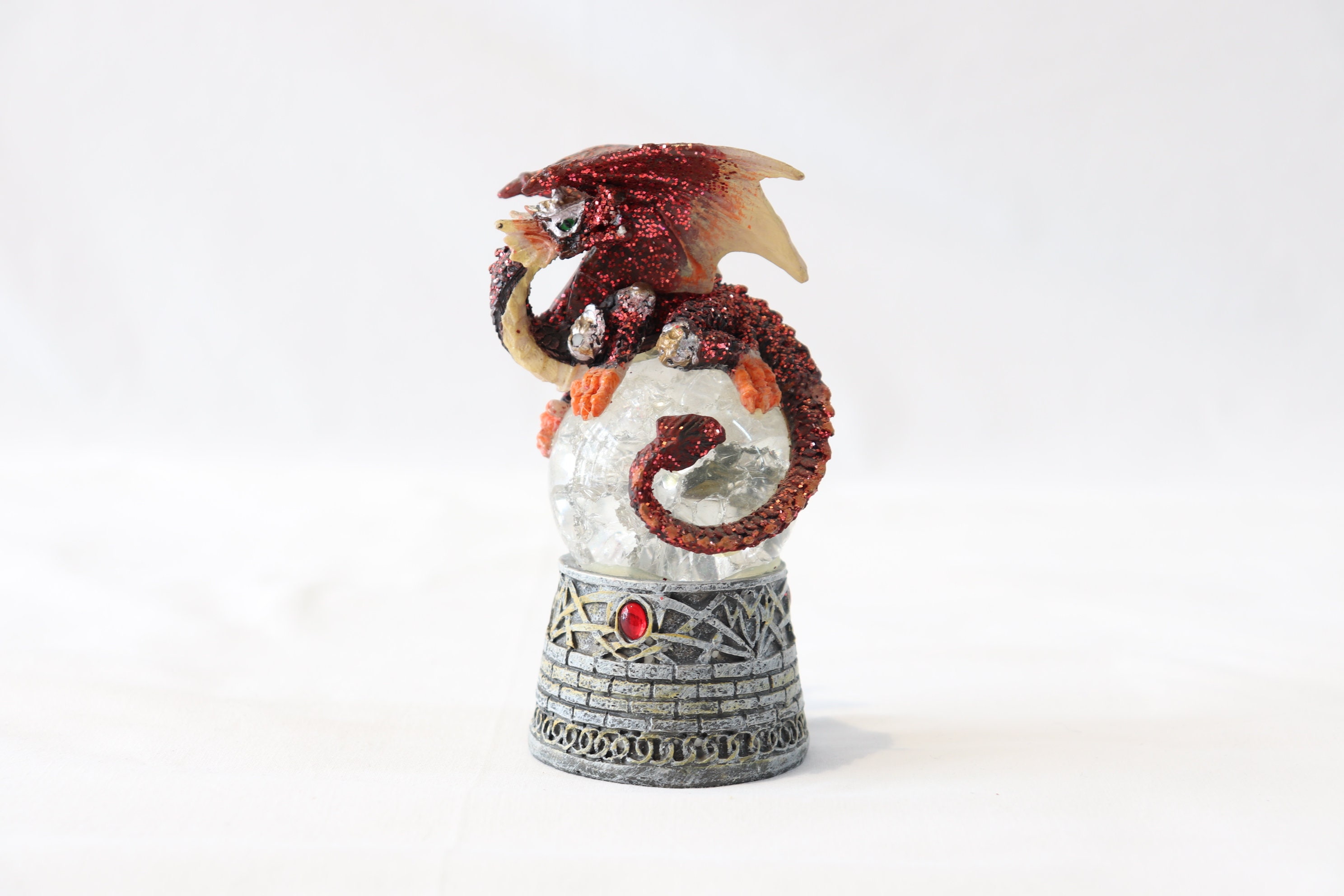 Dragon Figurine Snow Globe Dragon Statue Dragon Sculpture Etsy