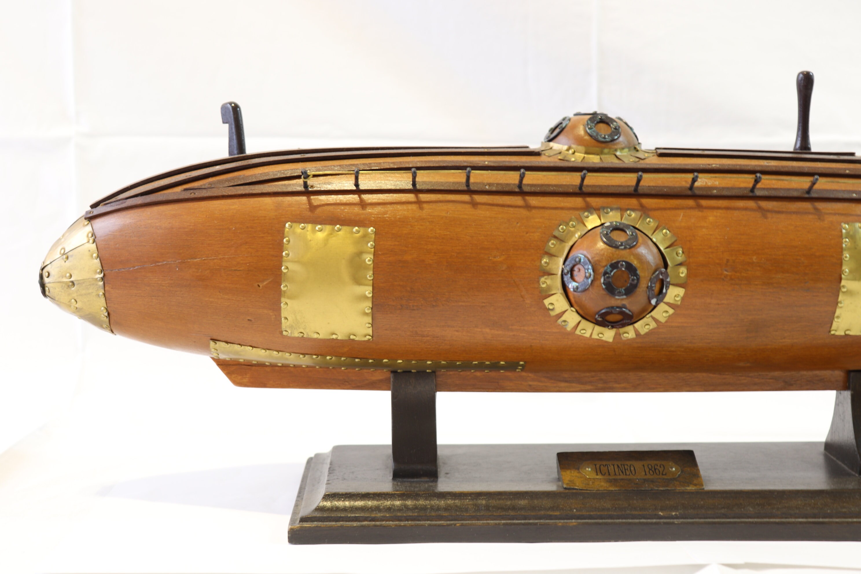 Vintage Wooden Handmade Submarine Model Ictineo Etsy