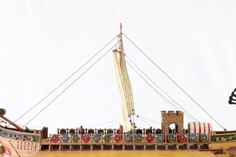 Caesar Ship Model, Julius Caesar Ship, Roman Ship, Roman Warship, Bireme, Wooden Ship Model, Handmade Ship, Antique Ship, Nautical Decor image 14
