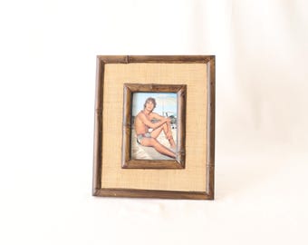 Bamboo Photo Frame, Wall Photo Frame, Handmade Picture Frame, Beige, Brown, Wooden, Vertical, Horizontal, Bamboo Decor, Bamboo Gift, Velvet