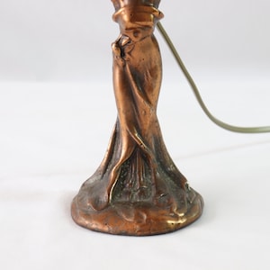 Art Nouveau Lamp, Woman Lamp, Antique Table Lamp, Vintage Table Lamp, Antique Desk Lamp, Vintage Desk Lamp, Bedside Lamp, Copper, Desk Gift image 4