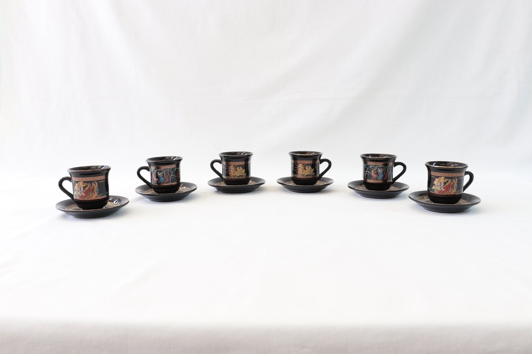Coffee Cup Set, Greek Coffee Cups, Ceramic Coffee Cups, Tea Cup Set