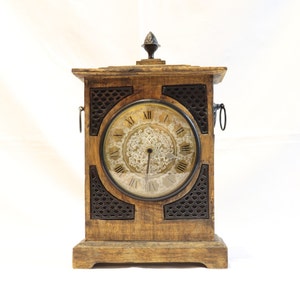 Vintage Table Clock, Wooden Table Clock, Desktop Clock, Fireplace Clock, Unique Clock, Farmhouse Decor, Unique Home Decor, Clock Decor, Gift image 9