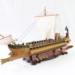 Caesar Ship Model, Julius Caesar Ship, Roman Ship, Roman Warship, Bireme, Wooden Ship Model, Handmade Ship, Antique Ship, Nautical Decor image 17