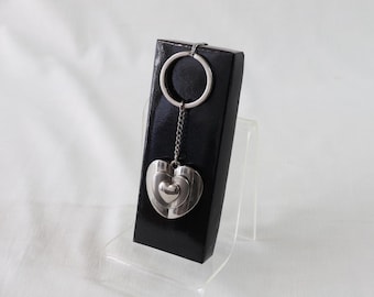 3D Heart Key Chain, Triple Heart Key Ring, Heart Key Holder, Stainless Steel Heart, Clothing Accessory, Clothing Charm, Love Key Holder