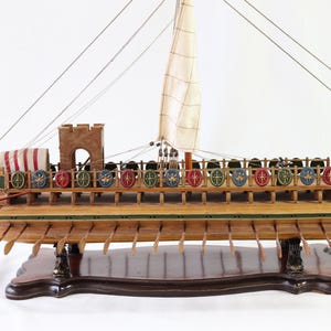 Caesar Ship Model, Julius Caesar Ship, Roman Ship, Roman Warship, Bireme, Wooden Ship Model, Handmade Ship, Antique Ship, Nautical Decor image 12