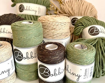 New Christmas collection of Bobbiny strings, Macrame cord