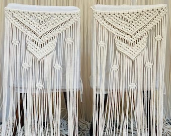 Wedding Macrame, Back Chair Macrame, Wedding Chair Back, Decor Bohemian, Boho Wedding, Two pieces