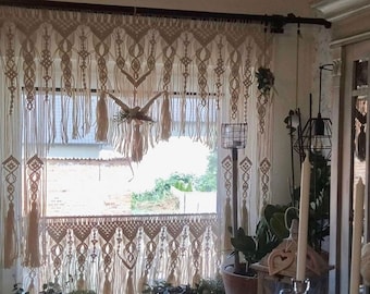 macrame, curtain on the window ,Curtain macrame, large macrame, zazdrostka , macrame curtain, photography props, boho,