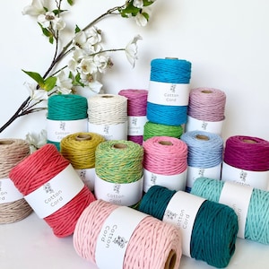 Cordón de un solo giro / 4 mm / 10 m / cordón de macramé / cordón de algodón / crochet / 100 % algodón reciclado / cordón suave