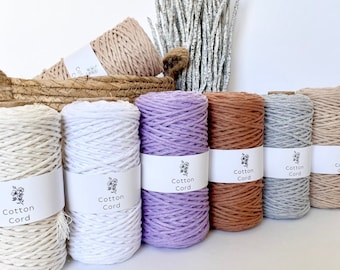 Single twist cord | 1,5mm | 100 m | 108 yards | macrame cord | cotton cord | crochet | 100 % recycled cotton | soft string