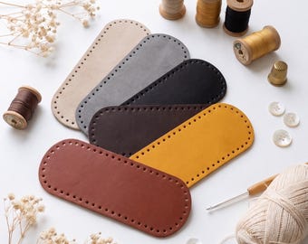 Taschenboden aus Öko-Leder, 10 x 30 cm | Gehäkelter Taschenboden | 56 Löcher