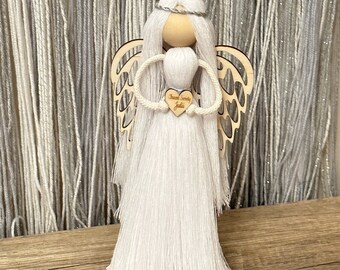 Standing macrame angel, Angel doll, macrame doll, christmas doll, Angel figurine christmas gift, handmade doll , christmas gift valentine