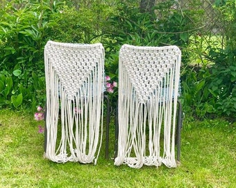 Wedding Macrame, Back Chair Macrame, Wedding Chair Back, Decor Bohemian, Boho Wedding, Two pieces