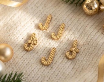 Goldene Acryl-Zuckerstangen mit Spiegeleffekt, 5er-Set, Weihnachtsbastel-Dekorationen