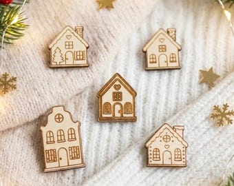 Weihnachtshandschuhe aus Holz, 5er-Set, Winterliche Holzausschnitte, Unbehandelte Holzverzierungen, Lasergeschnittene Bastelmaterialien, DIY-Weihnachtsdekorationen