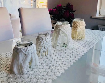 Macrame vase, macrame jar, macrame Lanterns, wedding decor, table decor