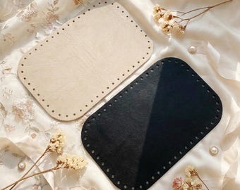 Taschenboden aus Öko-Leder, 18 x 28 cm | Gehäkelter Taschenboden | 52 Löcher