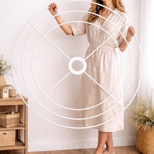 Marco de lámpara triple de metal (50-80 cm) – Aro grande redondo para pantalla de macramé DIY