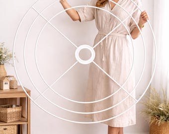 Dreifacher Metall-Lampenrahmen 50–80 cm - Großer runder Lampenschirm-Rahmen für Makramee-DIY