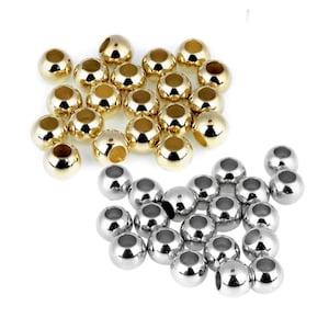 5 piece Gold and Silver plastic beads with a large hole