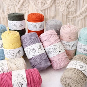 CORDÓN DE ALGODÓN TRENZADO / 4 mm / 100 m / 108 yardas / cordón de macramé / cordón de algodón / tejido / crochet / cordón interior de poliéster