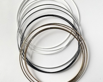 Bianco, Dorato, Nero, Argento Cerchio acchiappasogni, cerchio in metallo, a 2,36 pollici (6 cm) anello placcato ottone macramè, acchiappasogni, anelli fai da te